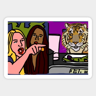 Woman Yelling at Cat Meme with a Tiger Magnet